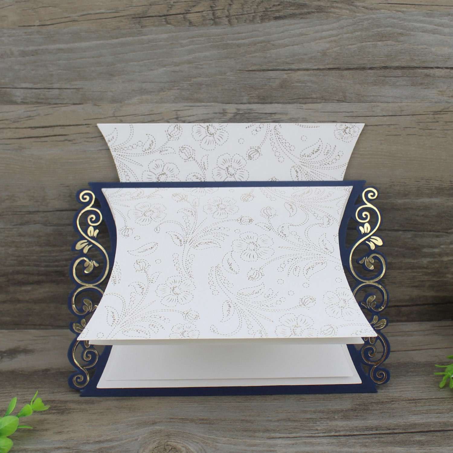 Greeting Card Foil Printing Floral Pattern Invitation Card Customized 